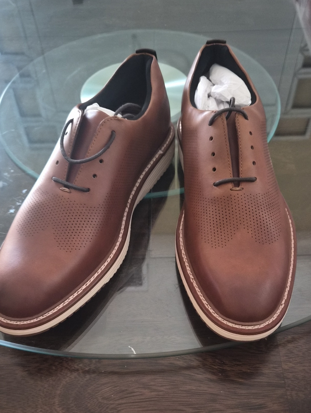 Johnston & Murphy Brown Leather Perforated Casual Sneakers